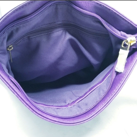 Purple Bee striped Crossbody Purse - Picture 3 of 8